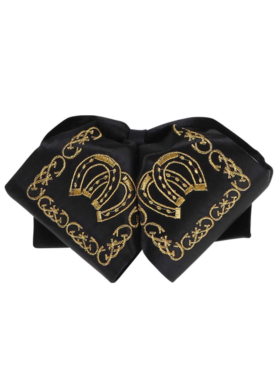 Adult 
Mexican Charro Bow Tie 100% Polyester Black/Gold 600129