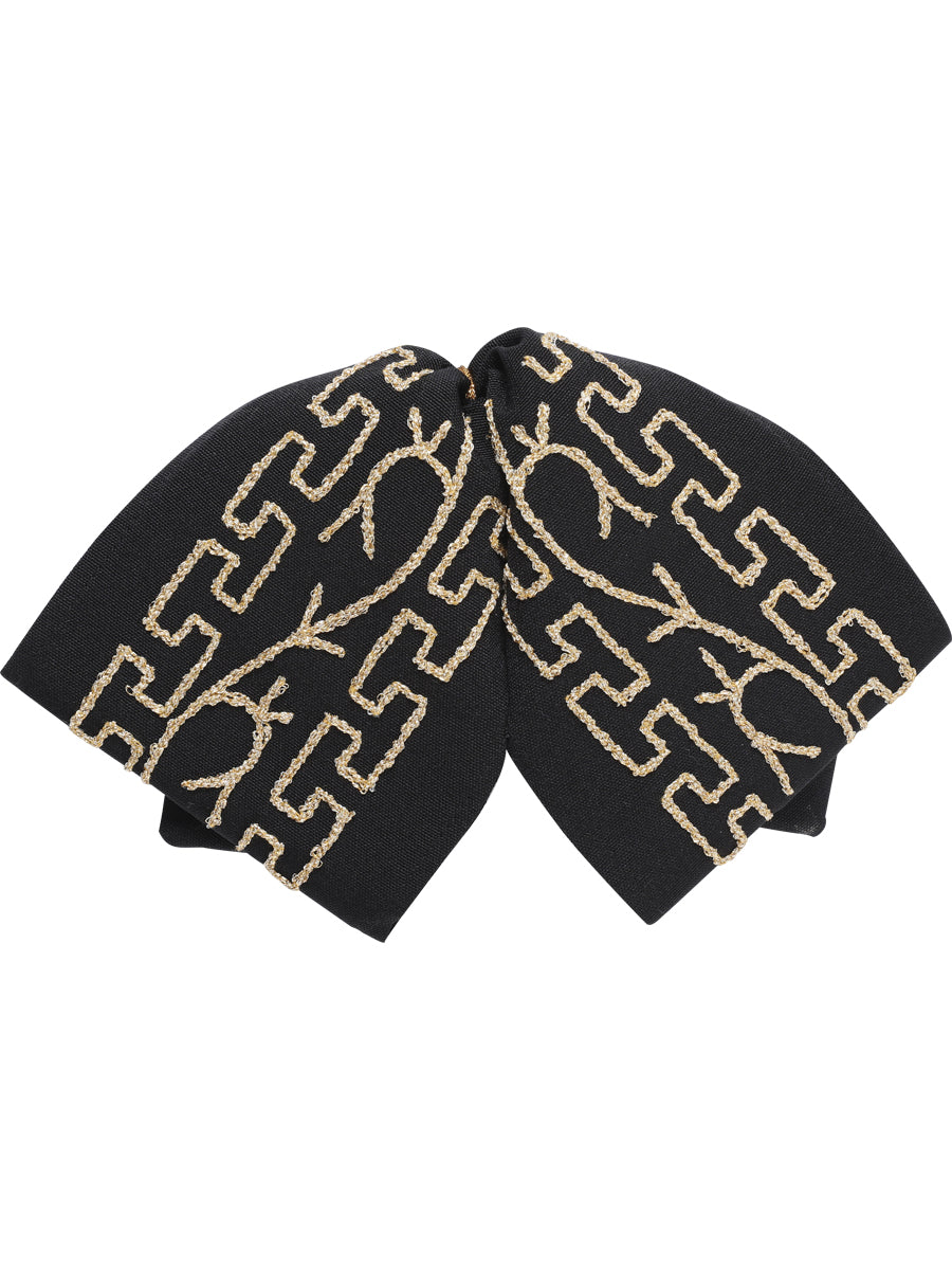 Adult 
Mexican Charro Bow Tie 100% Polyester Black/Gold 601111