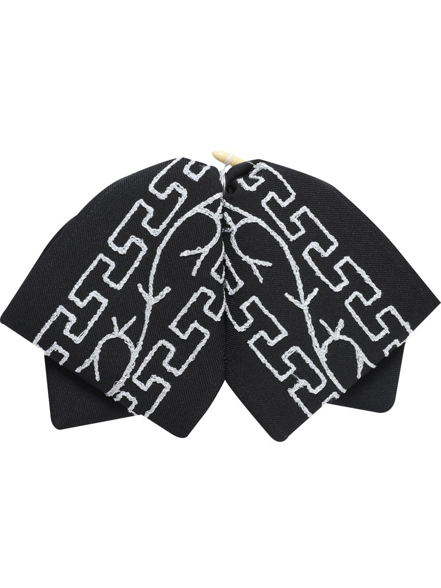 Adult 
Mexican Charro Bow Tie 100% Polyester Black/Silver 601114