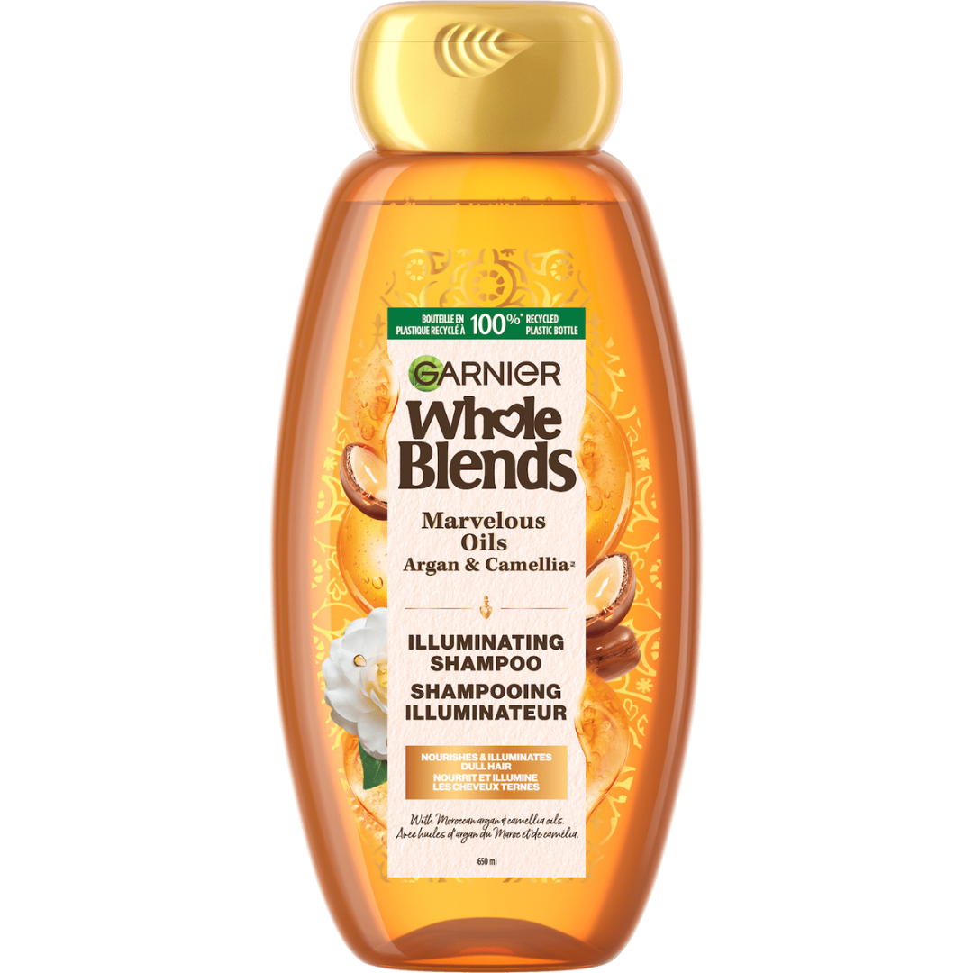 Garnier Whole Blends Champú Iluminador con Aceites de Argán y Camelia (370 ml)