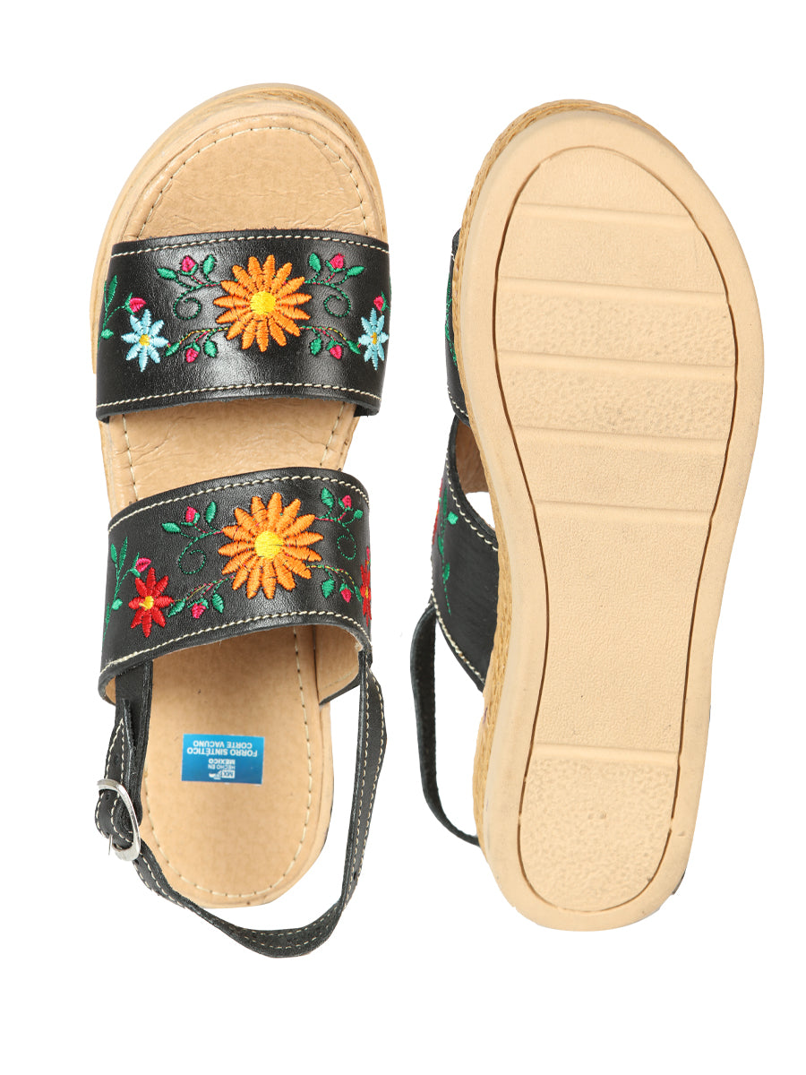 Mexica Artisanal Sandals Leather Black 603953
