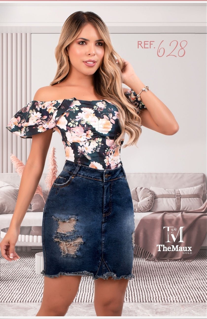 628 Falda Colombiana Push Up 100% Auténtica
