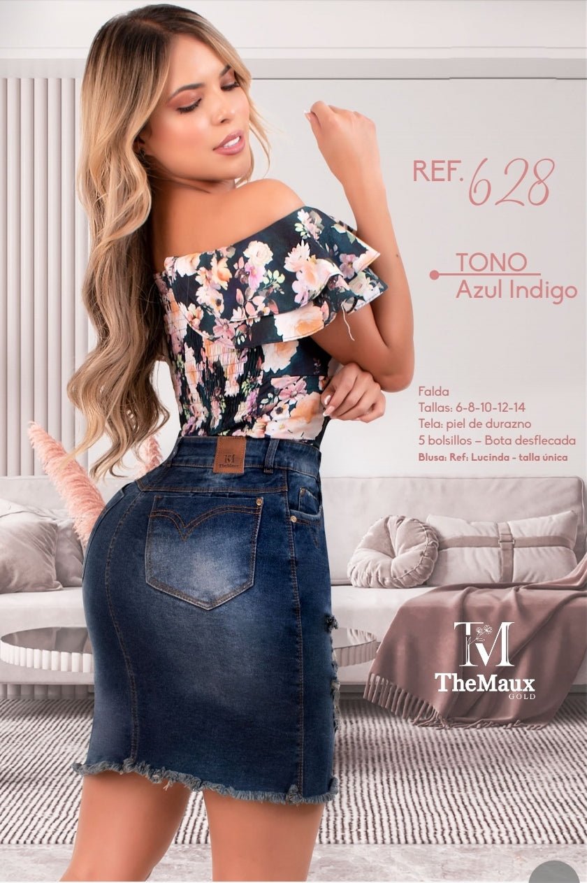 628 Falda Colombiana Push Up 100% Auténtica