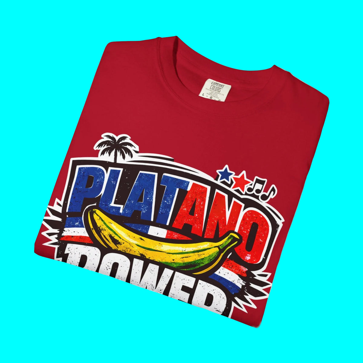 PLATANO POWER, Team Dominican Republic T-shirt | DR Baseball USA Funny Viral Latino Tees | Heavyweight Cotton