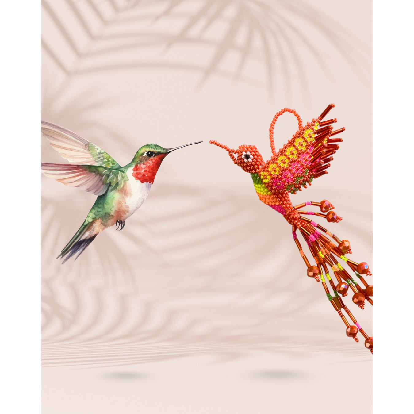 Large Hummingbird Seed Bead Handmade Ornament - Guatemala