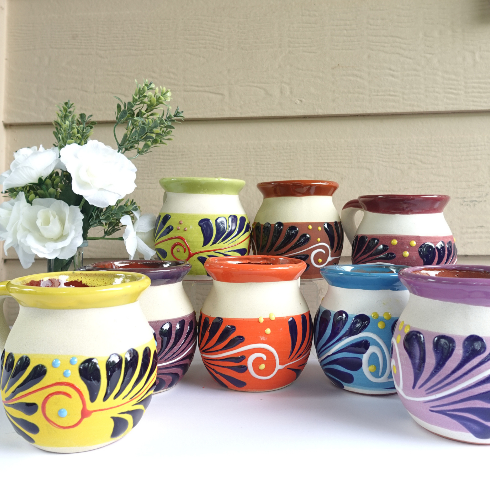 Handmade Mexican Clay Mug (Jarrito Style)