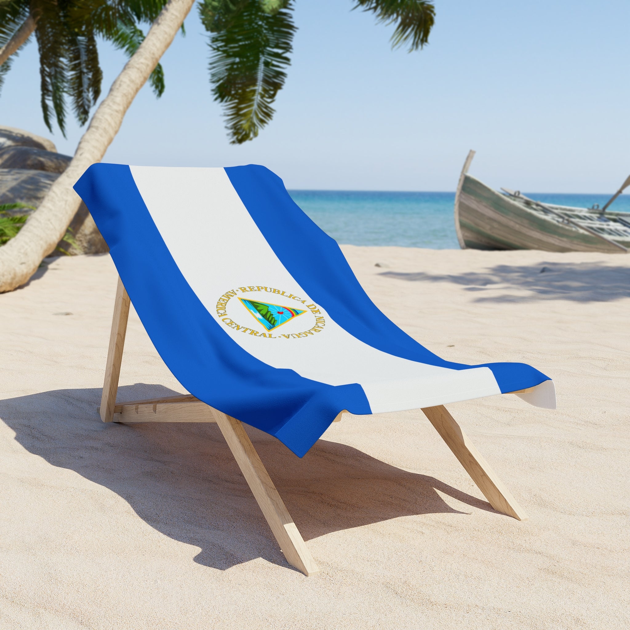 Toalla de playa con la bandera de Nicaragua | Calidad y durabilidad - 2 tamaños | Orgullo nicaragüense | Regalo para nicaragüenses