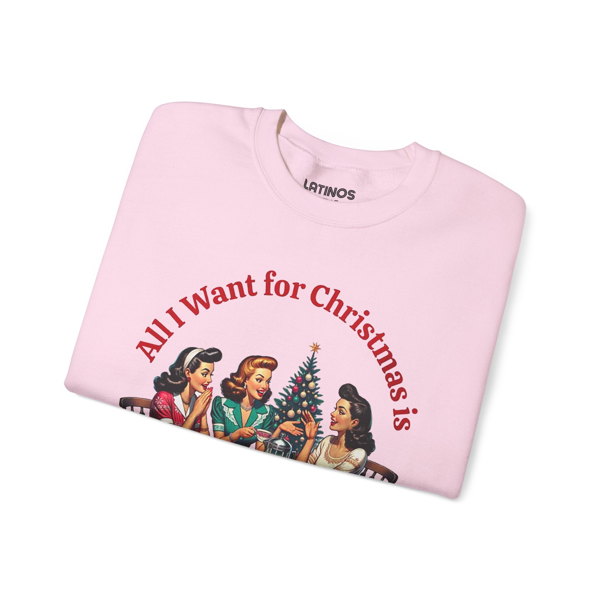 Todo lo que quiero para Navidad es el suéter navideño The Chisme Comfy | Divertido Latino
