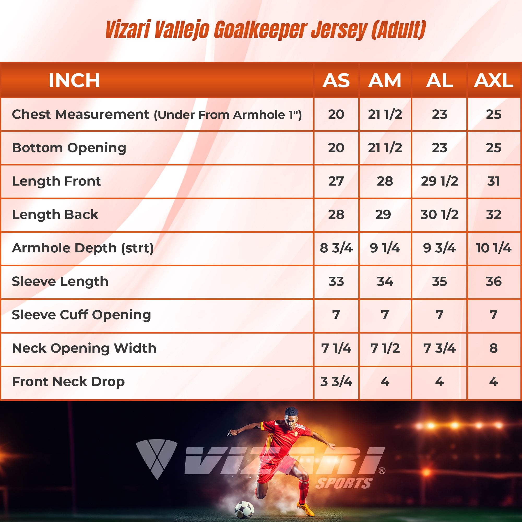 Vallejo Goalkeeper Jersey - Orange/Black