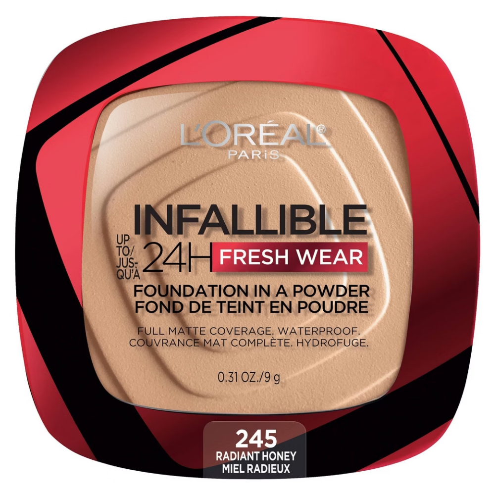 Base de Maquillaje en Polvo L'Oreal Paris Infallible Fresh Wear Hasta por 24H (245 Radiant Honey, 0.31 oz)