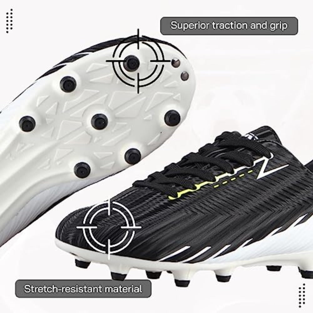Tesoro Junior Firm Ground Soccer Cleats - Black/White
