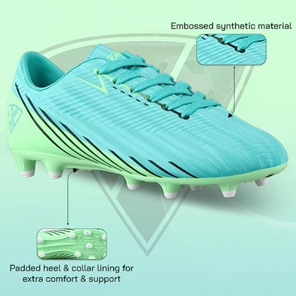 Tesoro Junior Firm Ground Soccer Cleats - Aqua/Mint
