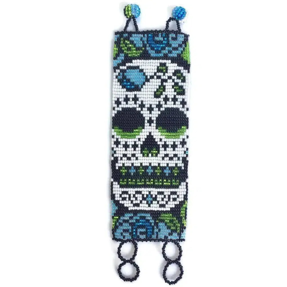 Calavera de Azúcar | Pulsera Catrina de Cuentas de Semilla con Cierre Ajustable - Guatemala