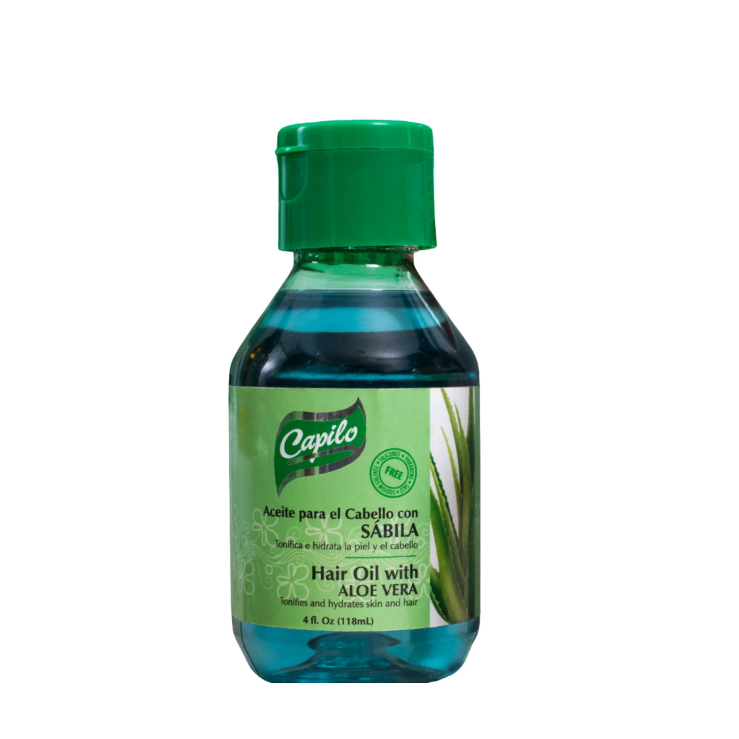 Aceite Capilar Capilo con Sábila para Hidratación y Cuidado del Cuero Cabelludo (4oz)