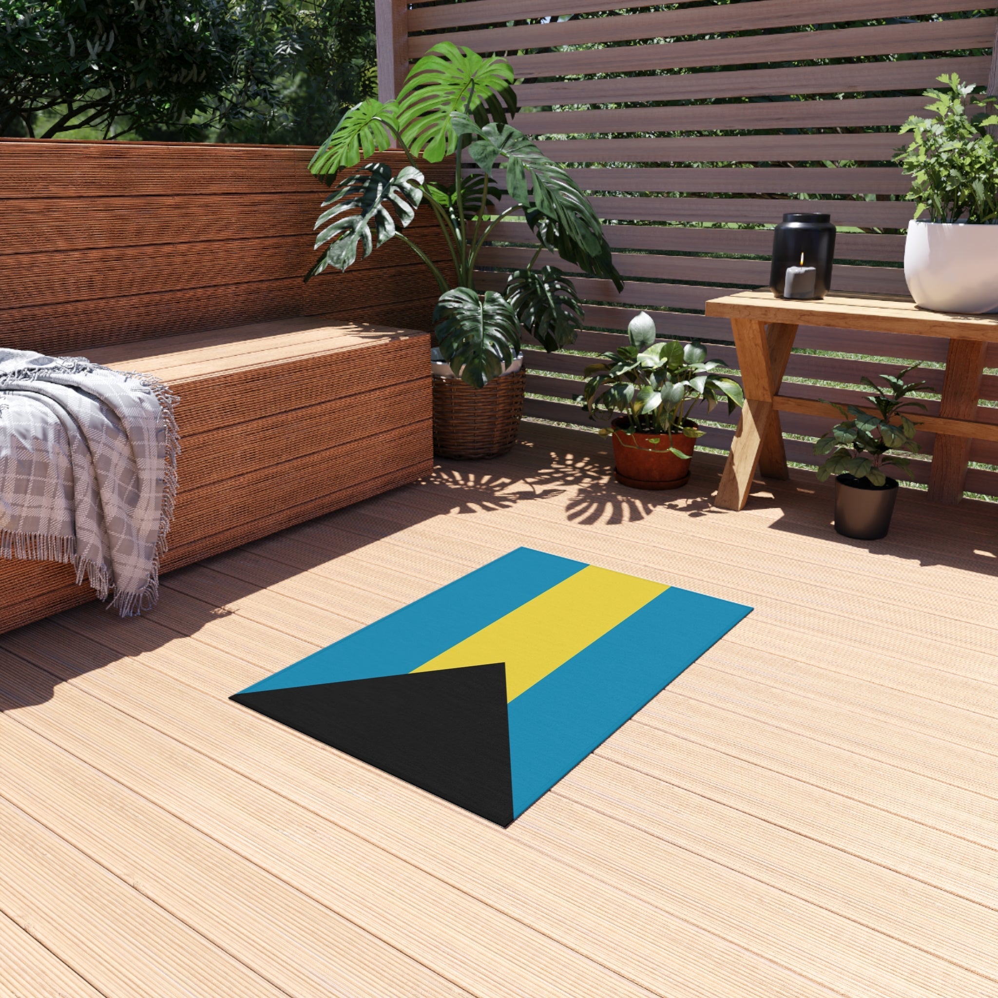 Alfombrilla Antideslizante para Exteriores Bandera de Bahamas | Nassau | Freeport de las Bahamas | 24"x36"