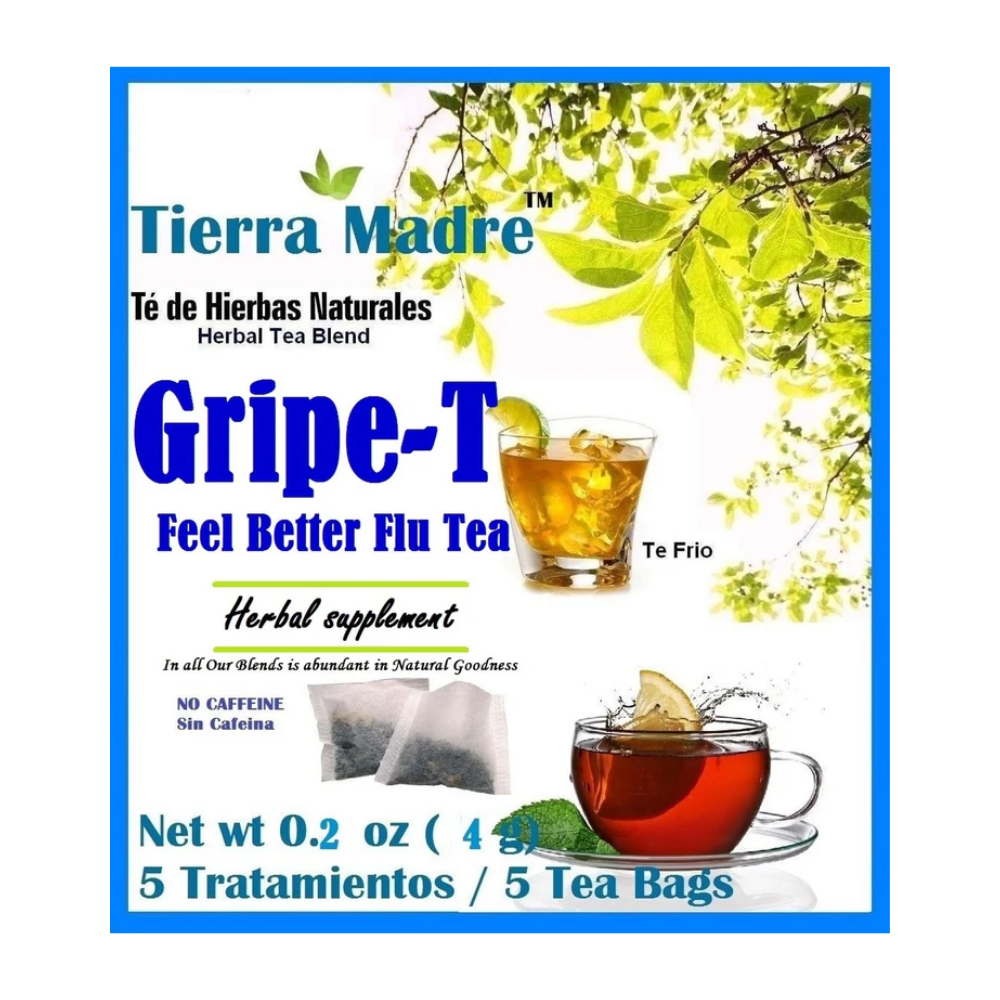 Tierra Madre Gripe-T Suplemento Herbal para el Té para la Gripe Siéntase Mejor (5un)