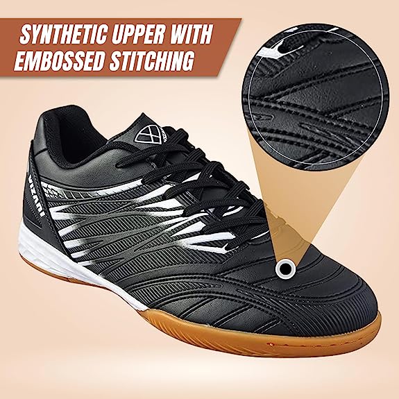 Valencia Indoor Soccer Shoes -Black/White