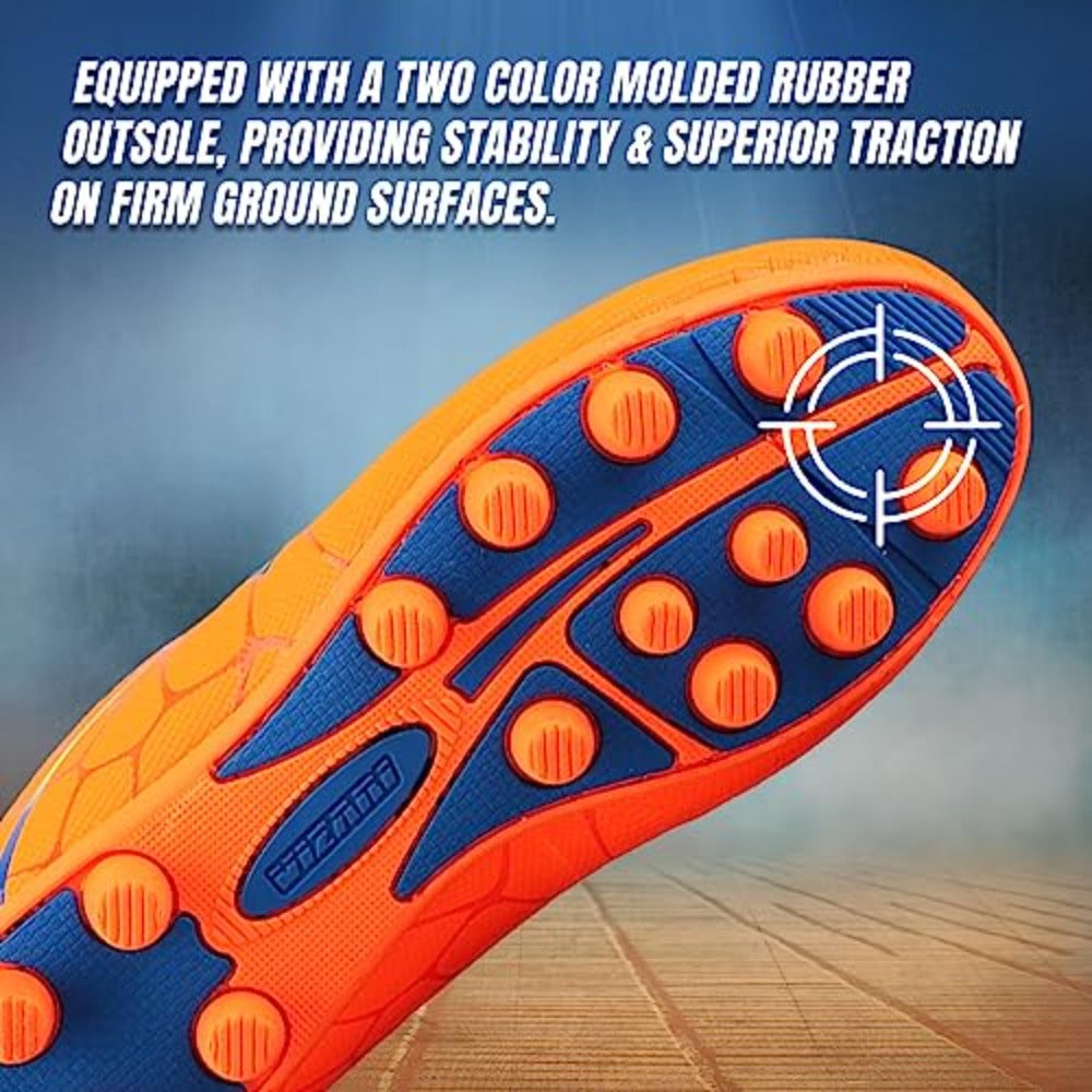 Catalina JR. Firm Soccer Shoes-Orange/Royal/Lime
