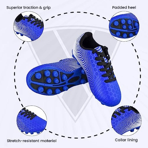 Stealth Firm Ground Soccer Shoes -Blue/White