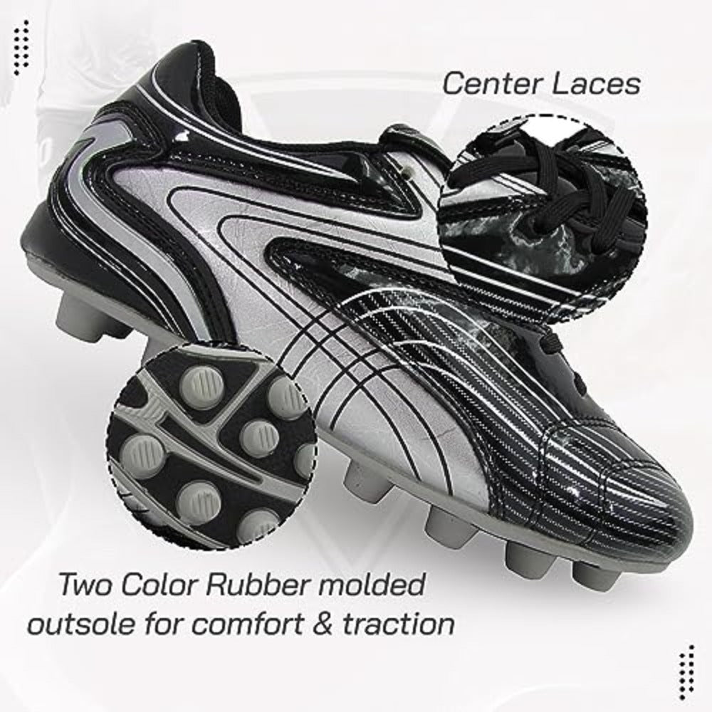 Striker Firm Ground Soccer Shoes -Black/Silver