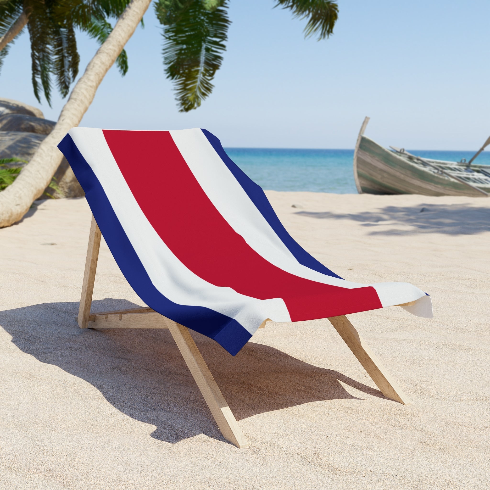 Toalla de playa con la bandera de Costa Rica | Calidad y duradera - 2 tamaños | Orgullo costarricense | Regalo para costarricenses