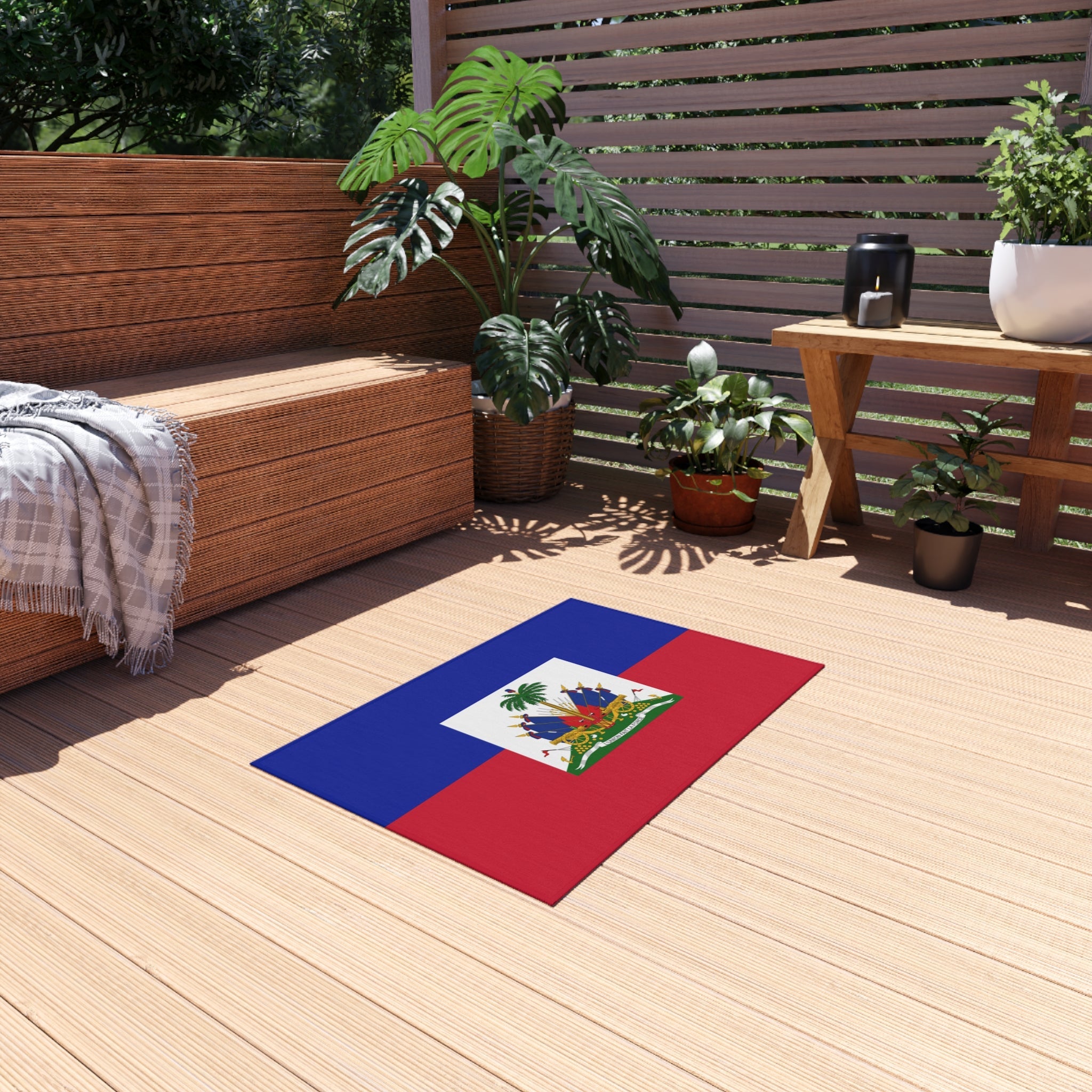 Tapete Antideslizante para Exteriores Bandera de Haití | Puerto Príncipe | Carrefour | Delmas 73 | 24"x36"