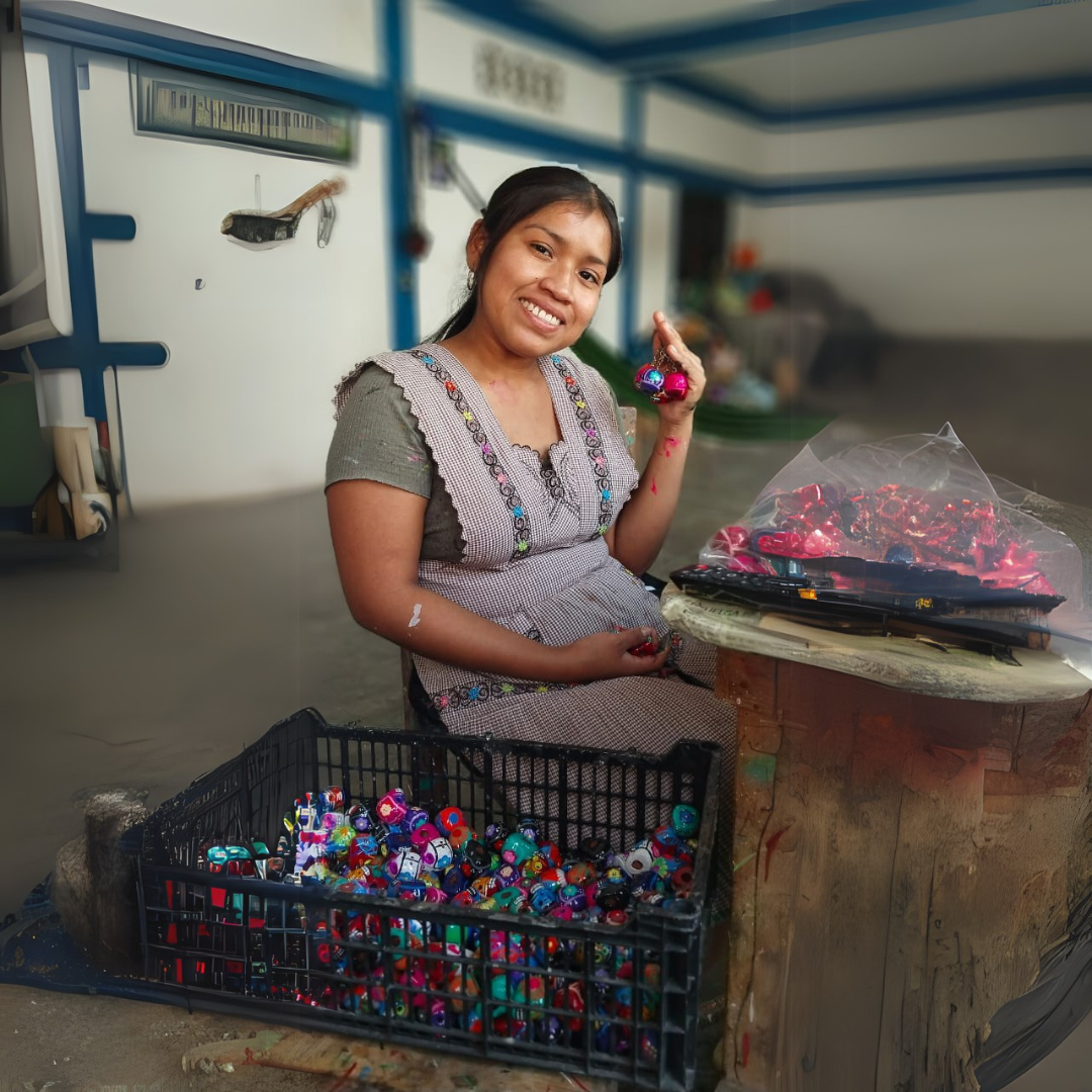 Llavero Surtido Corazón Bohemio de Arcilla Pintado a Mano - México