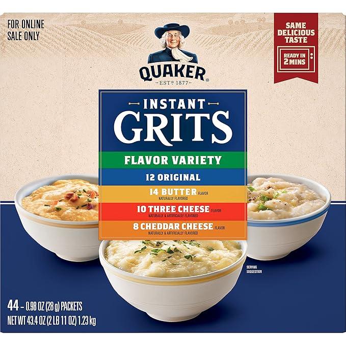 QUAKER INSTANT GRITS, 4 FLAVOR VARIETY PACK (44 COUNT)