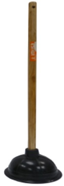 Desatascador Imusa de alta resistencia con mango de madera de 53,3 cm