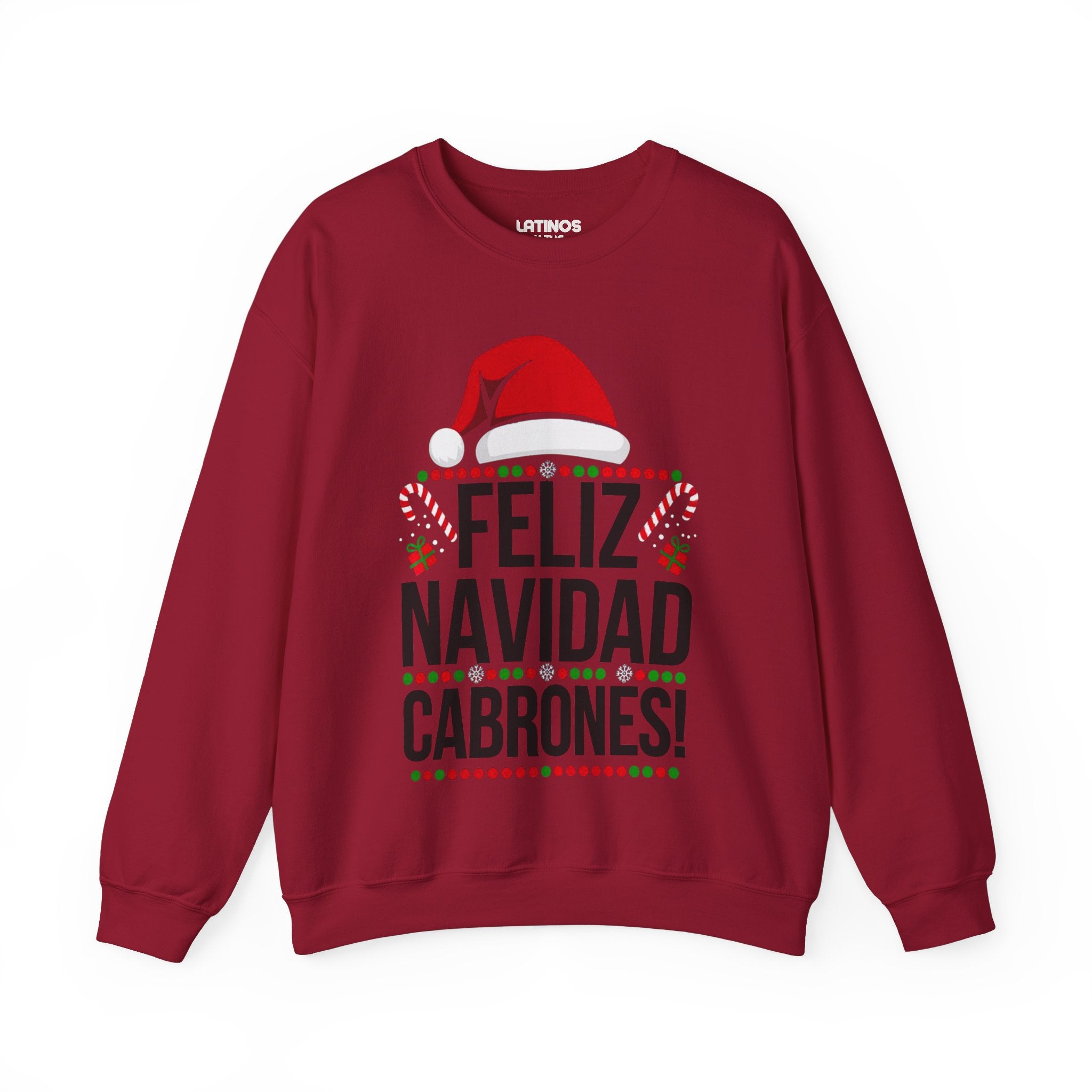 Suéter de Navidad "Feliz Navidad Cabrones" | Sudadera cómoda de cuello redondo | Divertido regalo de Navidad Latino | 4 colores