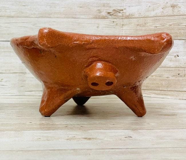 2x Authentic Mexican Pig Molcajetes 2  Molcajete Mexicanos de Barro en Forna de Marranito