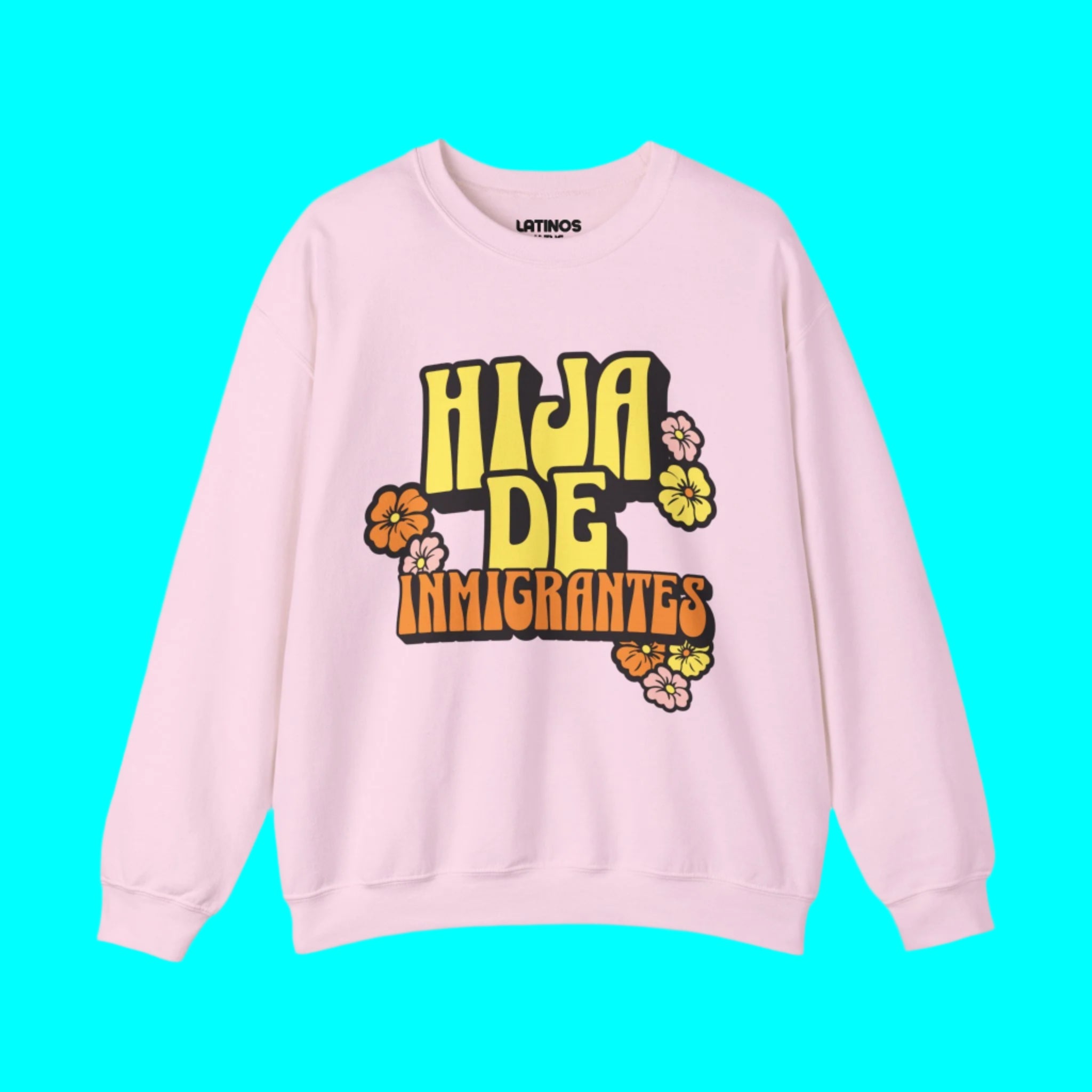 Sudadera con cuello redondo cómoda y forrada de vellón "Hija de Inmigrantes" | Linda, Bonita, Divertida, Latina | 3 Colores