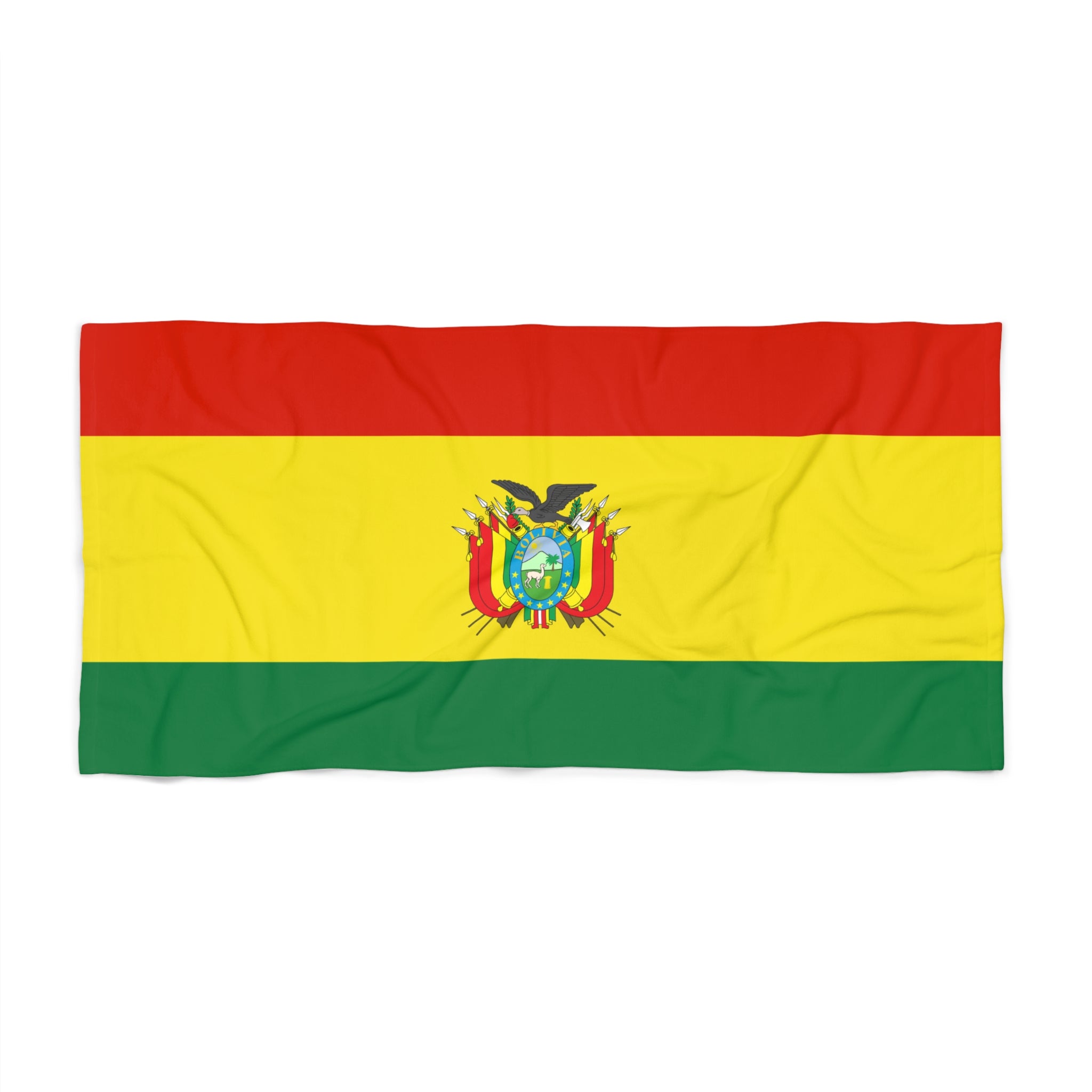Toalla de playa con la bandera de Bolivia | Calidad y duradera - 2 tamaños | Orgullo boliviano | Regalo para bolivianos