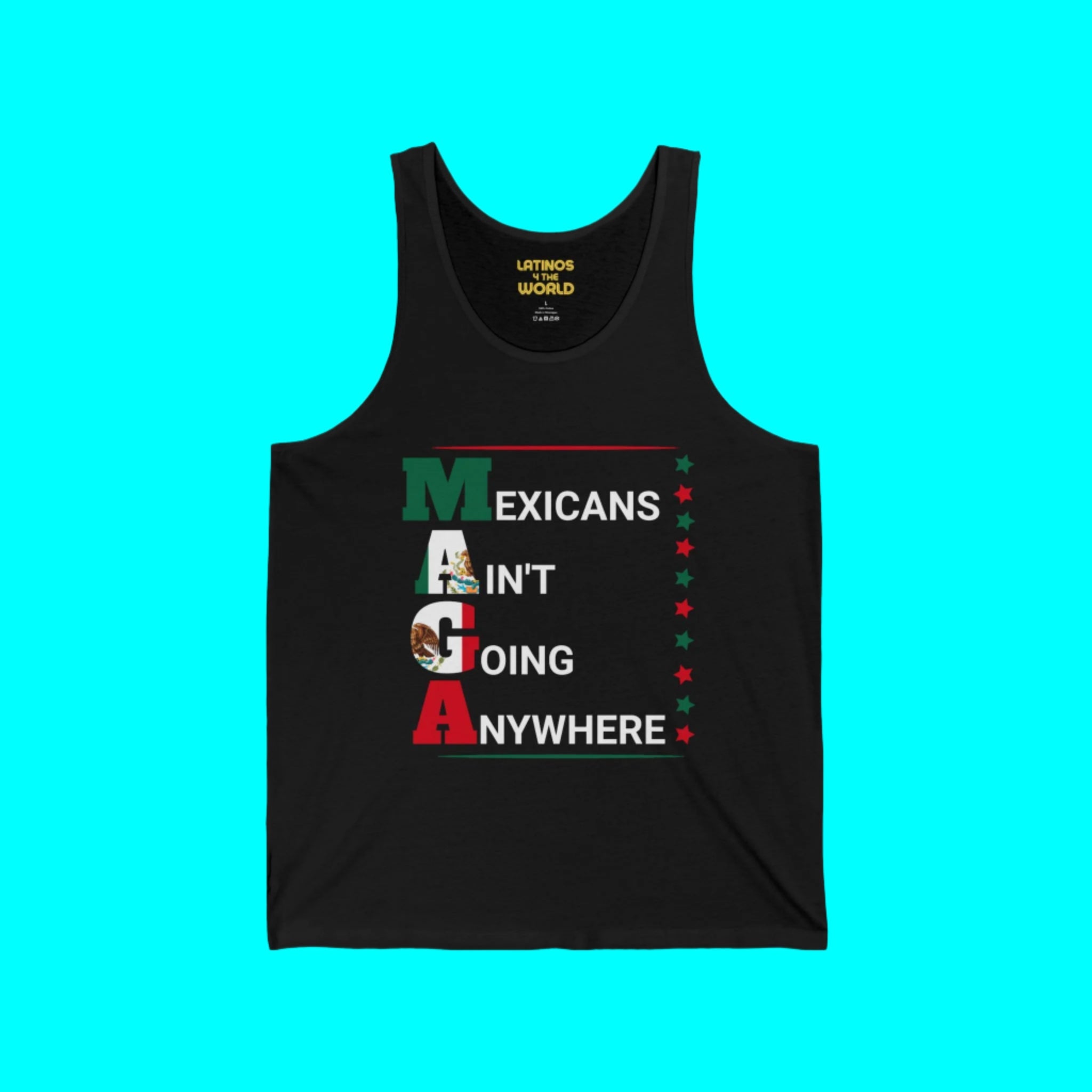 Camiseta sin mangas "Los mexicanos no se irán a ninguna parte" V2 | Algodón ligero | Camisetas latinas divertidas del 4 de julio de EE. UU.