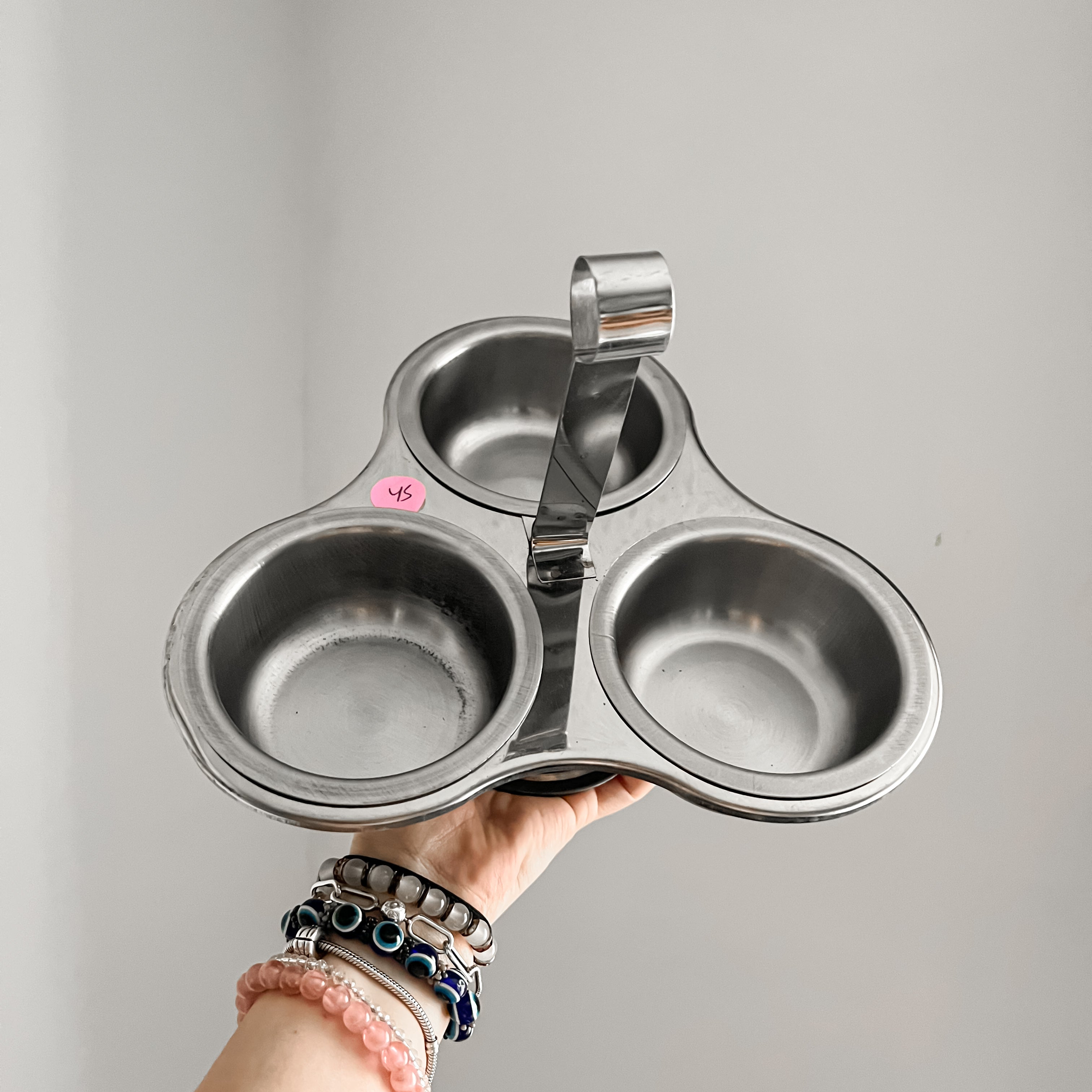 Salsera Triple de Acero Inoxidable