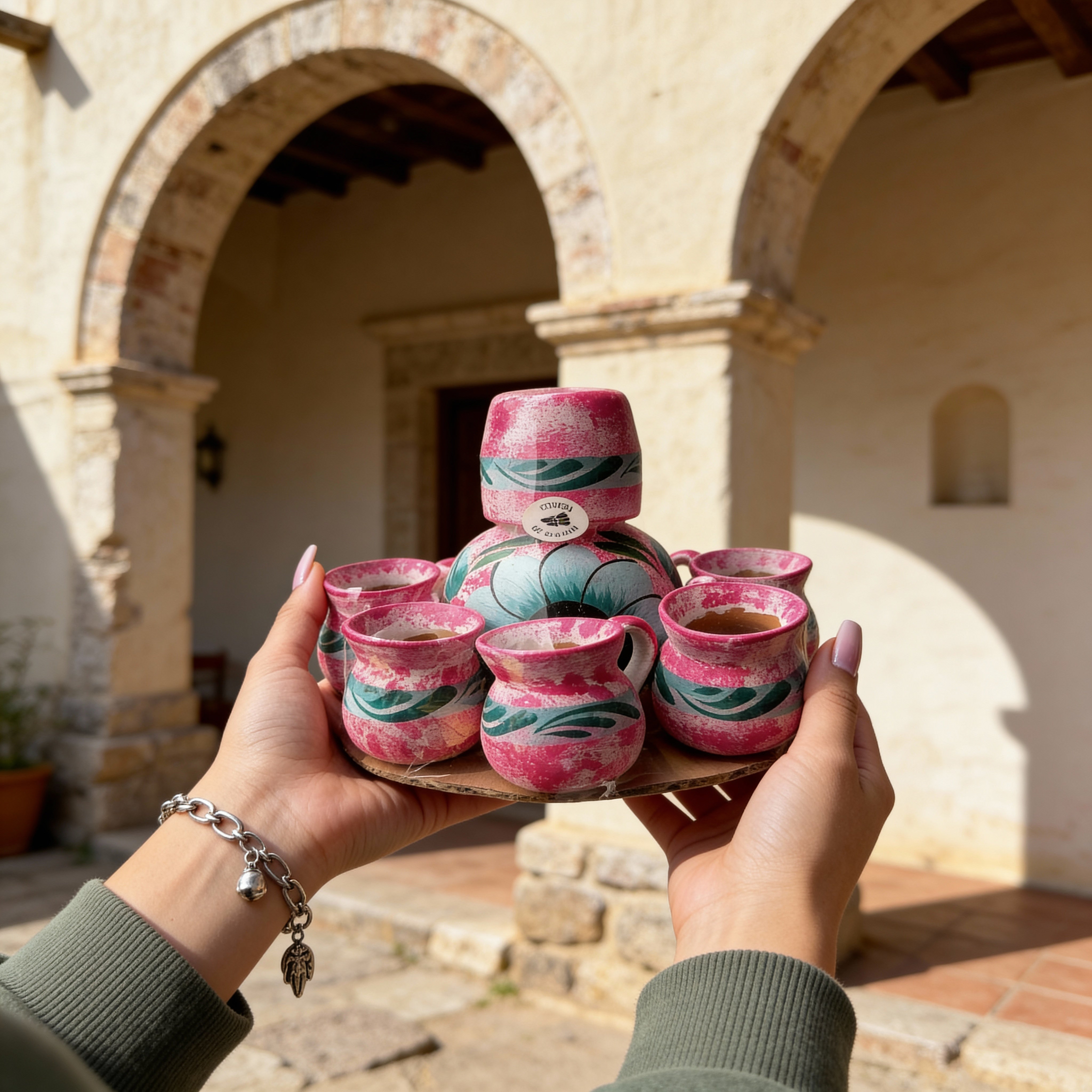 Cantaro pequeño con mini tazas