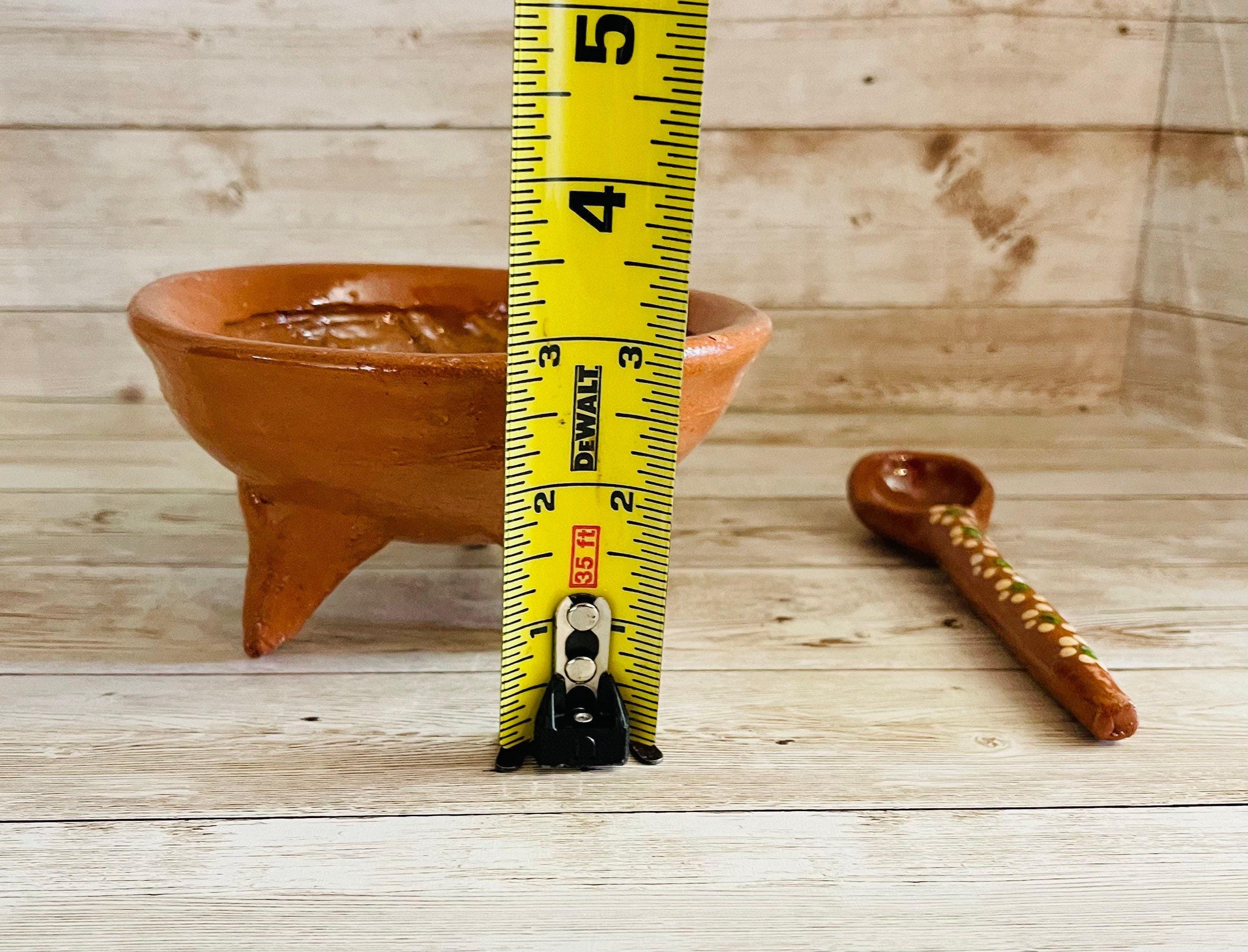 Authentic Mexican Molcajete with Spoon Molcajete Mexicano de Barro con Cuchara