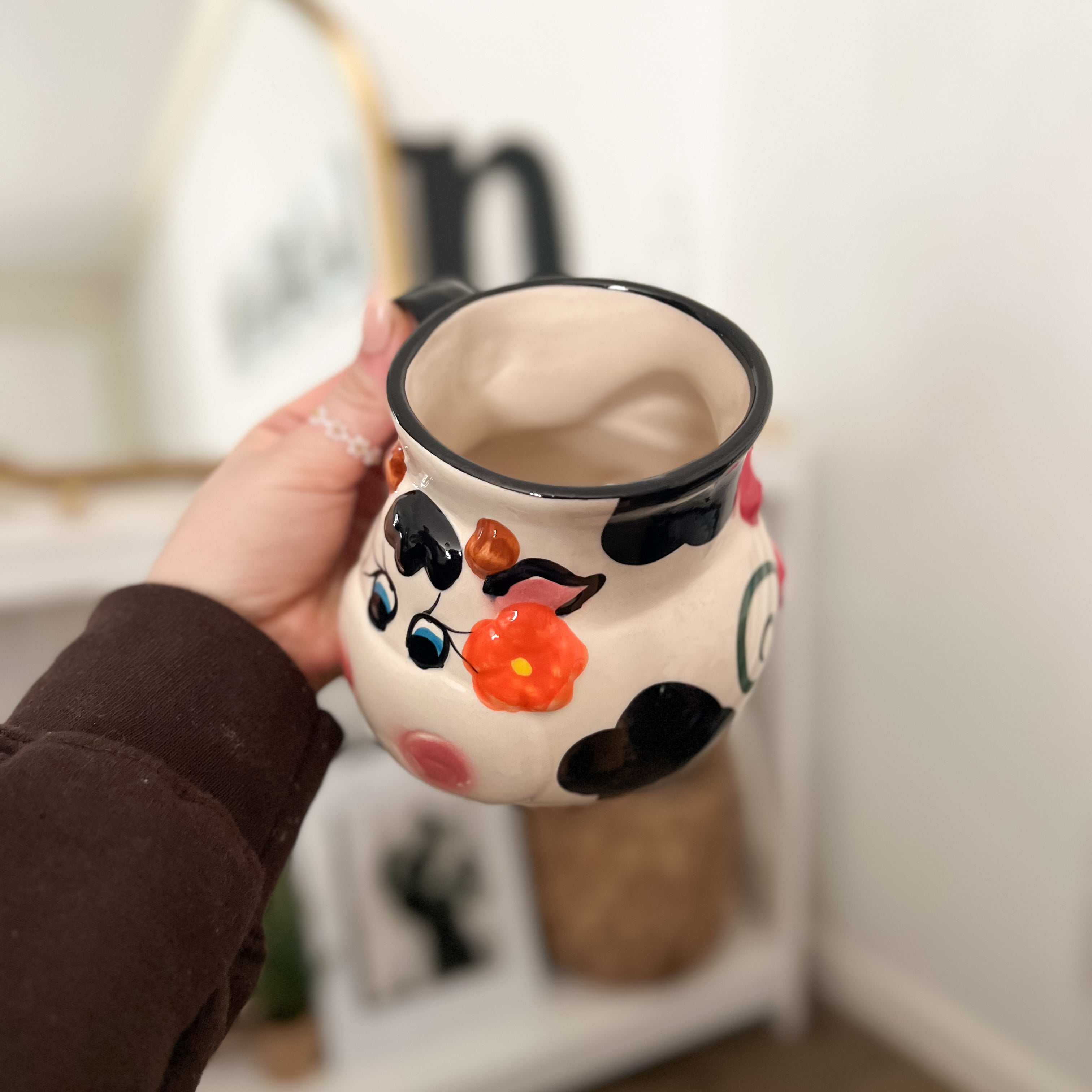 Taza de cerámica de vaca