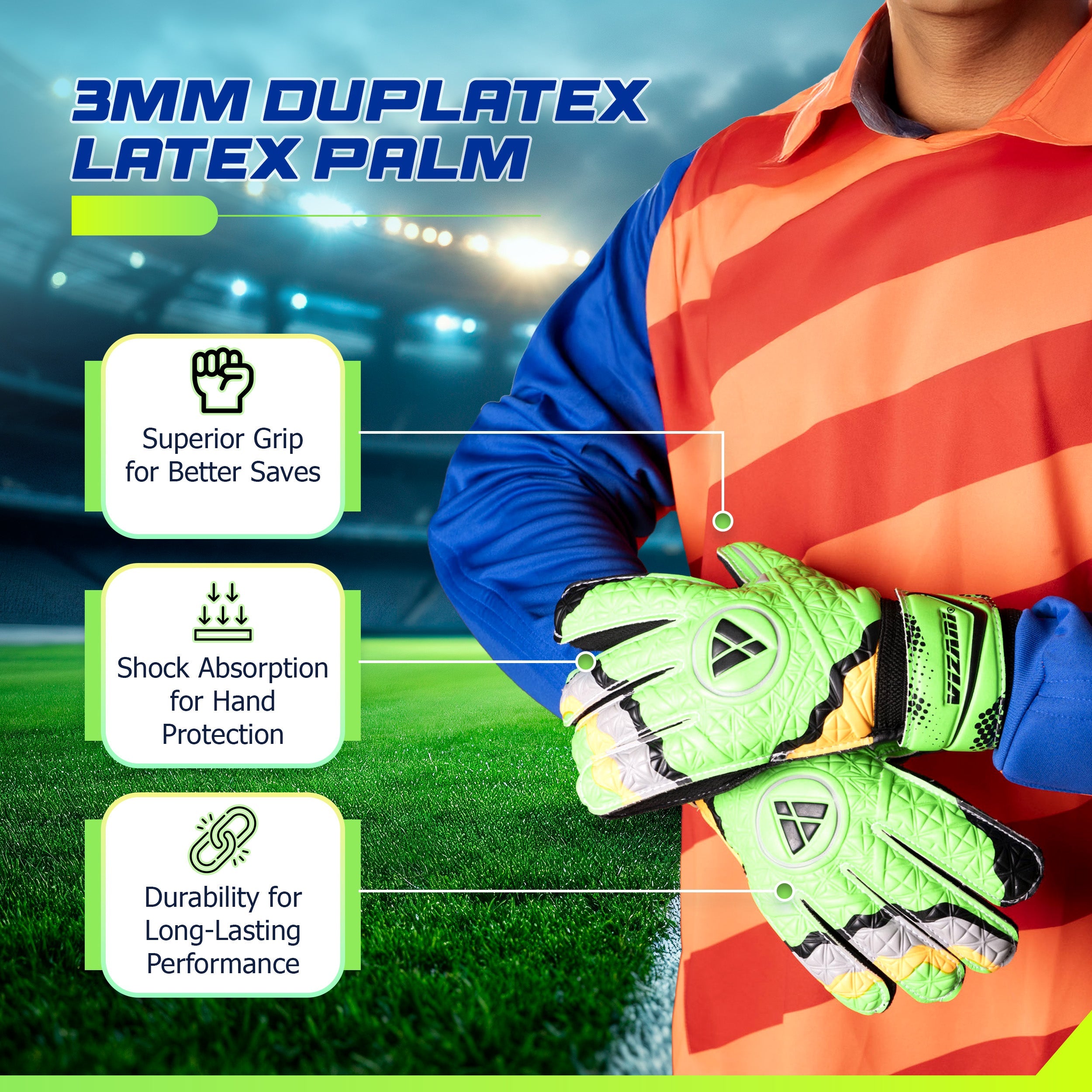 ANZA F.P. Goalkeeping Glove- Green/Black