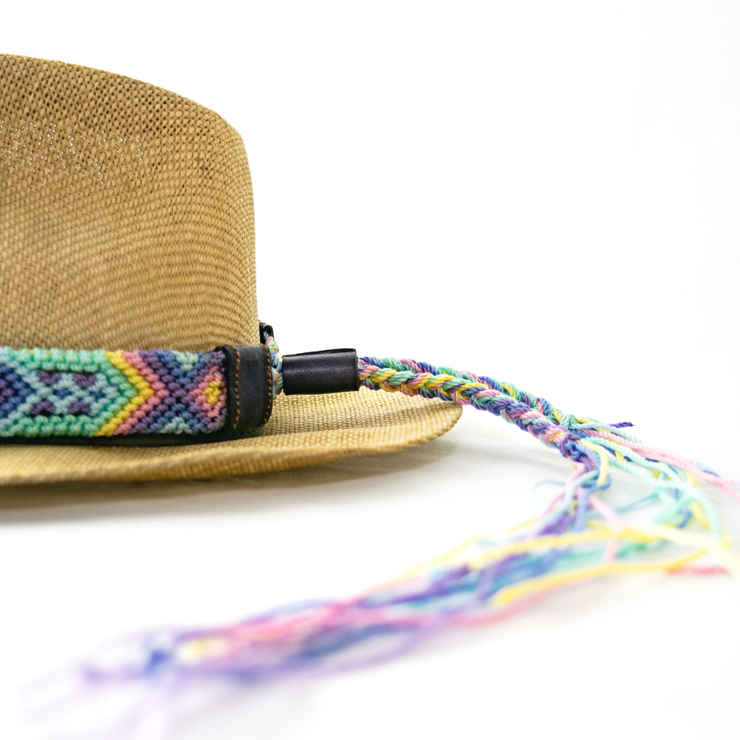 Gorra ajustable de macramé con banda tejida "Amistad" - México