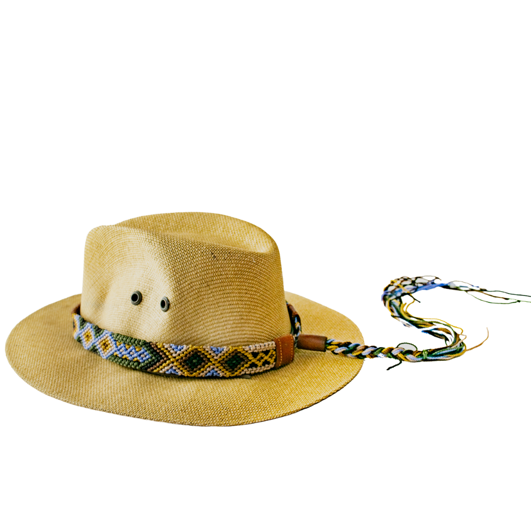 Gorra ajustable de macramé con banda tejida "Amistad" - México