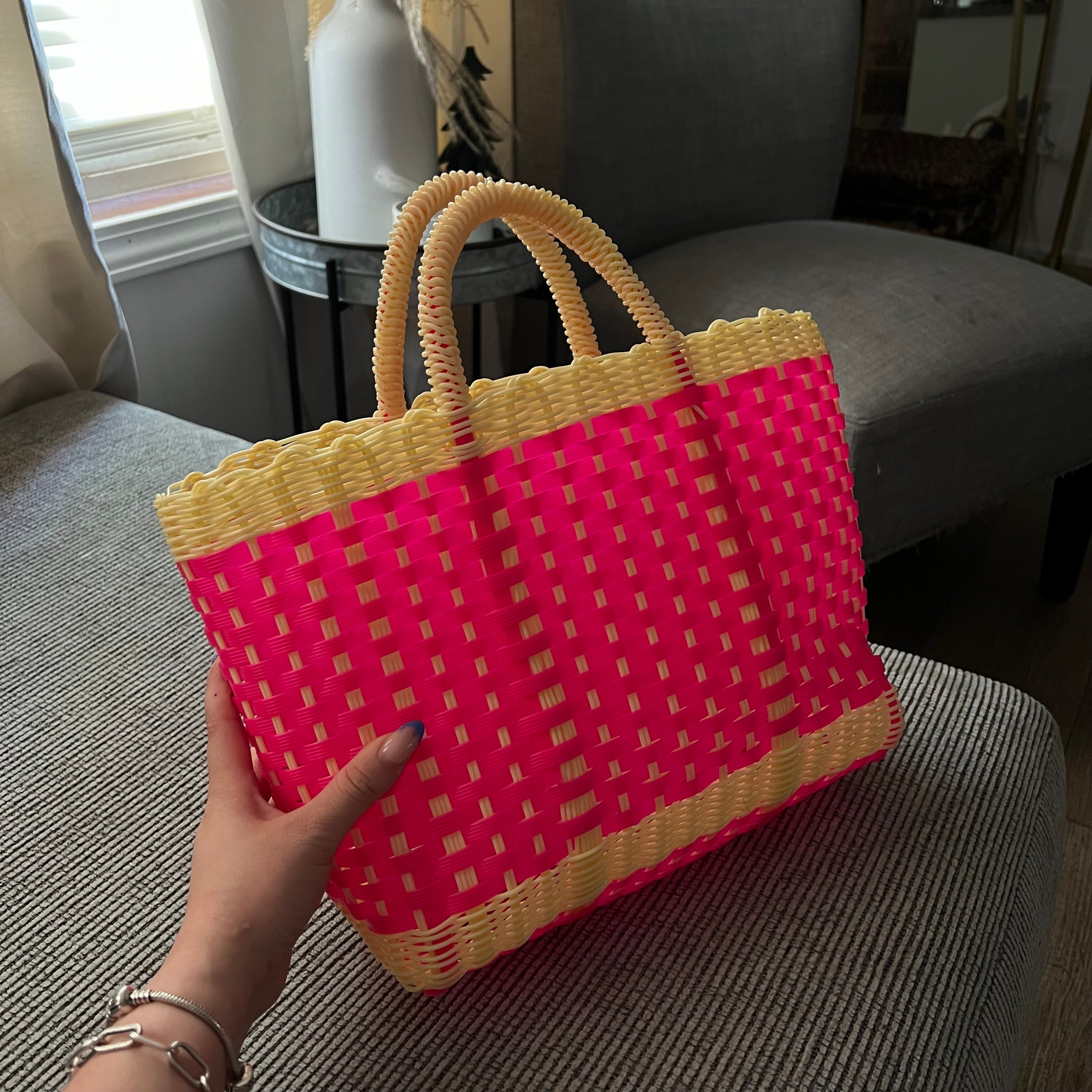 Bolsa de mercado mexicana tejida a mano