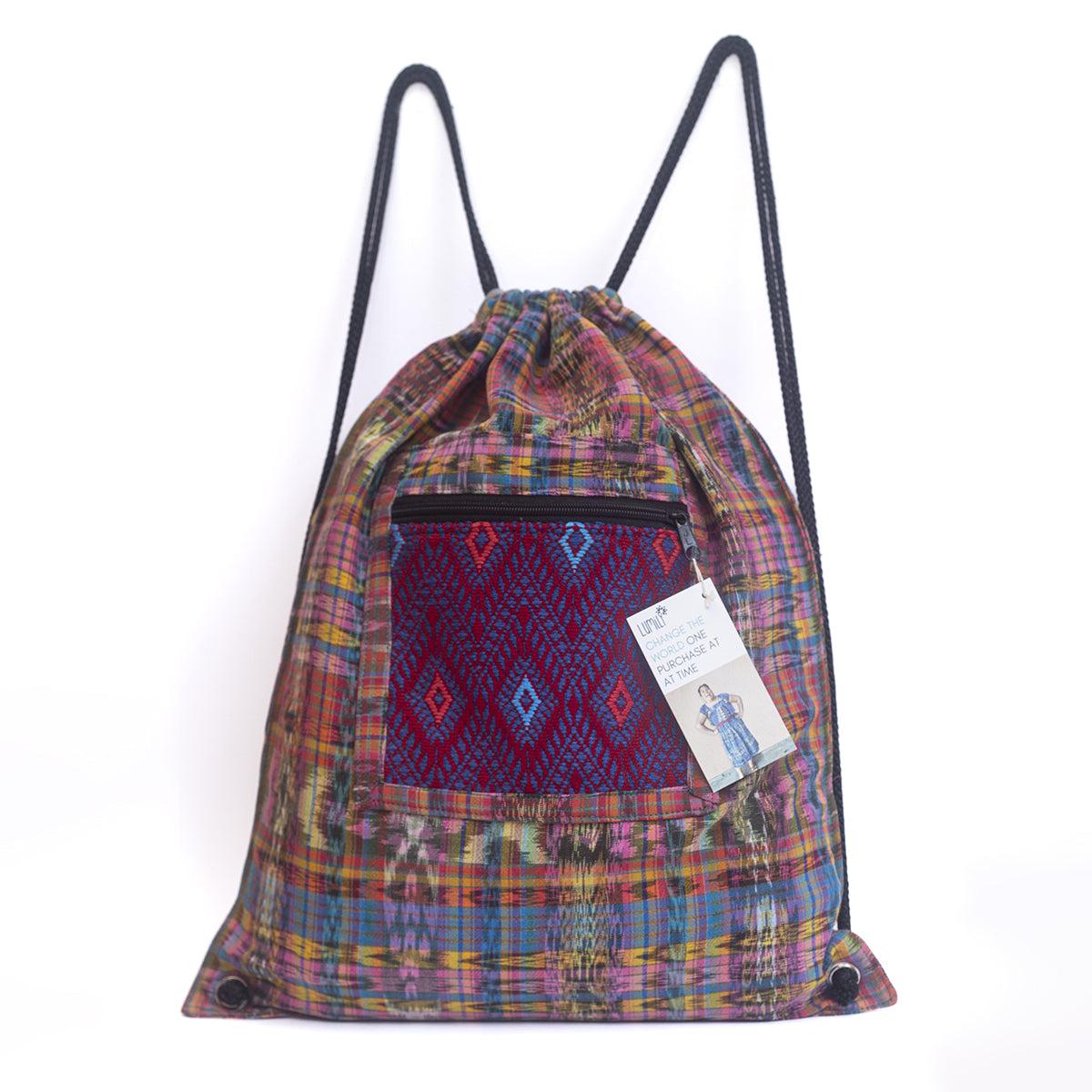 Mochila Salsa Upcycled Corte - Artesanía guatemalteca única