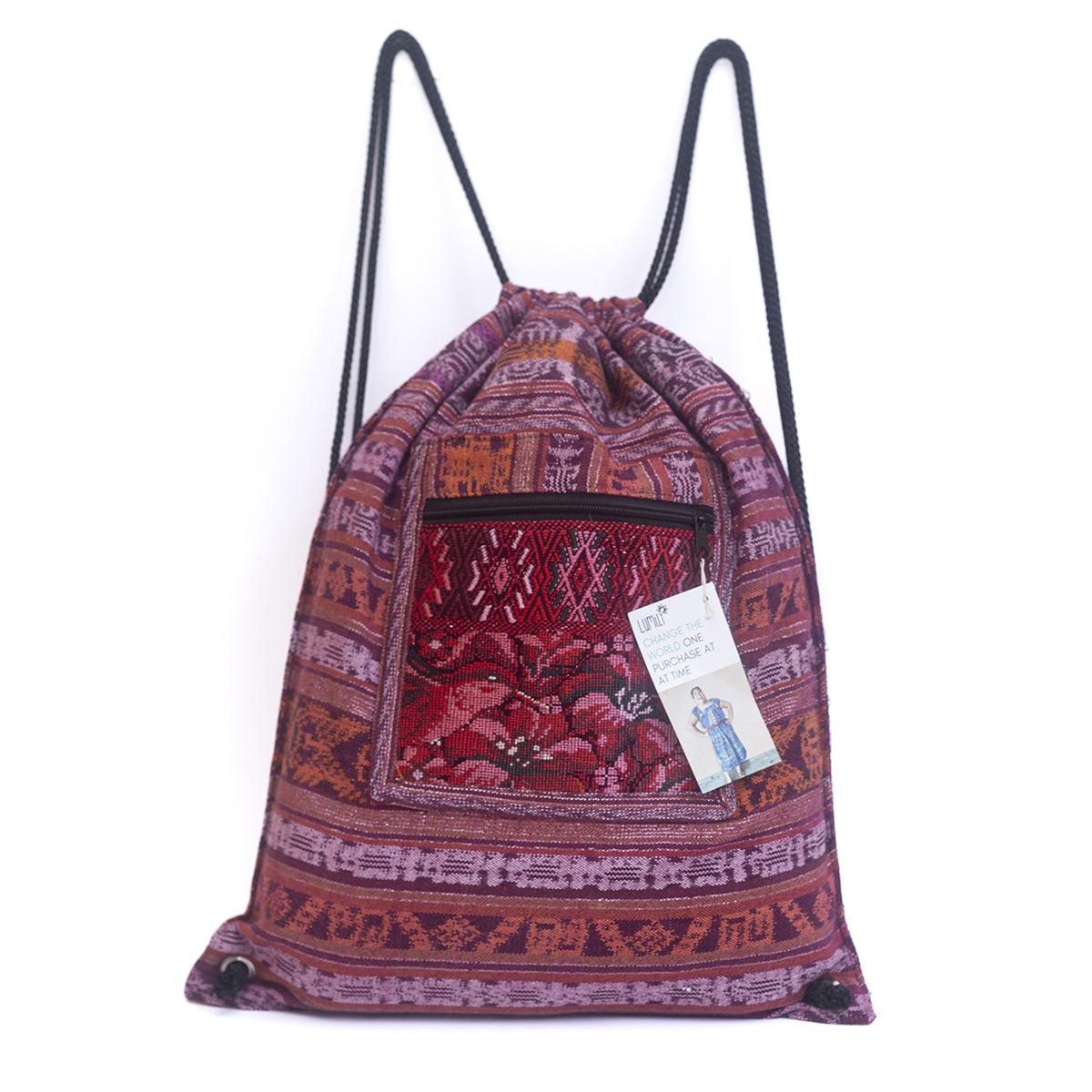 Mochila Salsa Upcycled Corte - Artesanía guatemalteca única