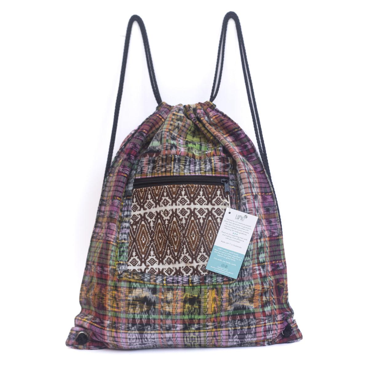 Mochila Salsa Upcycled Corte - Artesanía guatemalteca única
