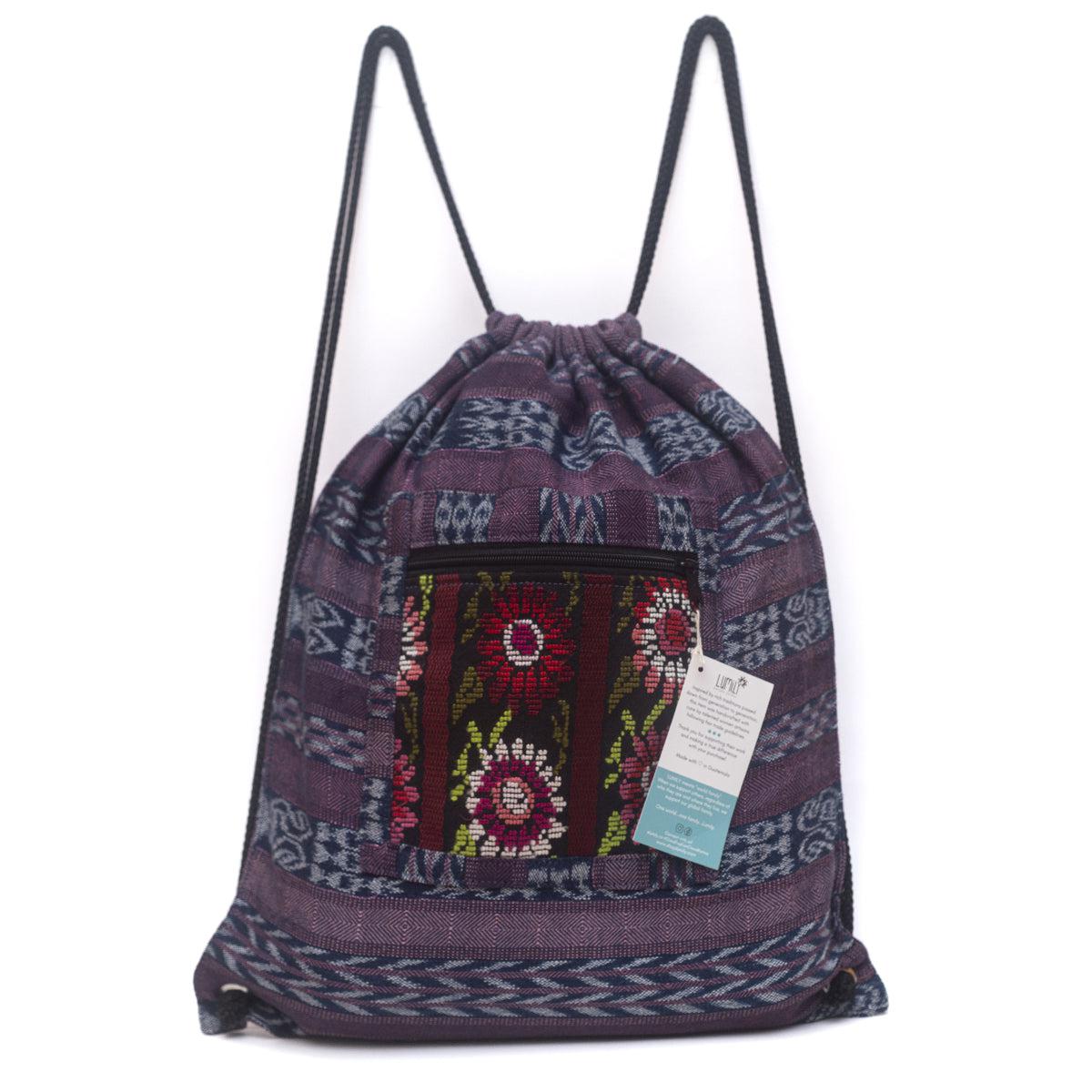 Mochila Salsa Upcycled Corte - Artesanía guatemalteca única