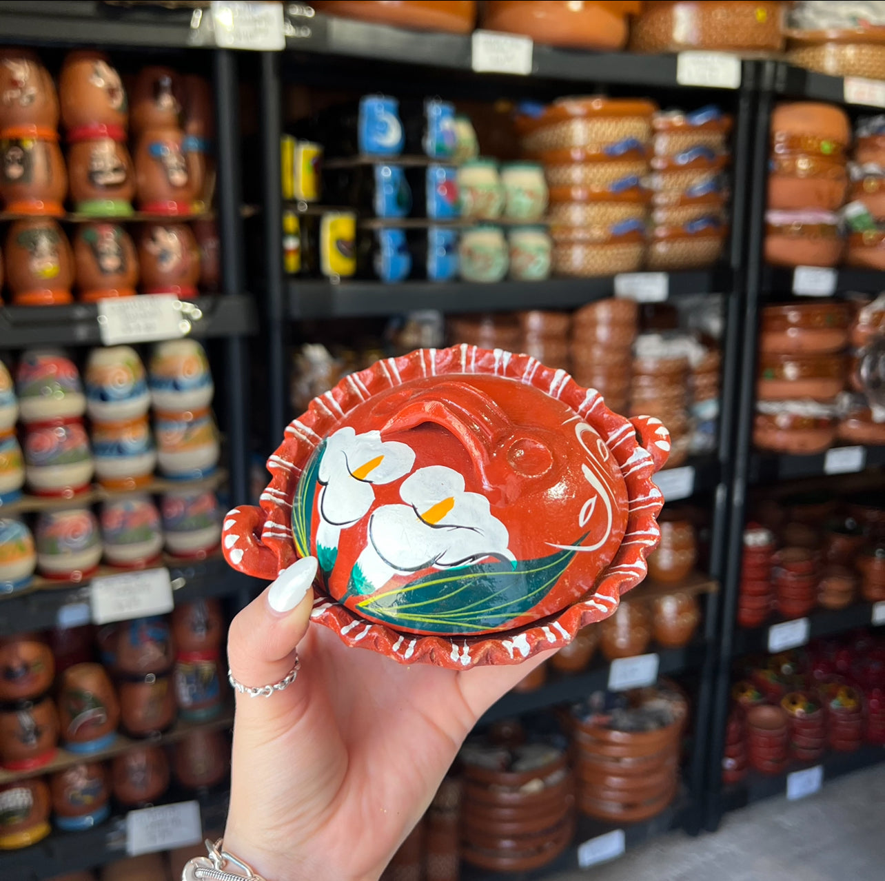 Red Salsa Holder w/ top