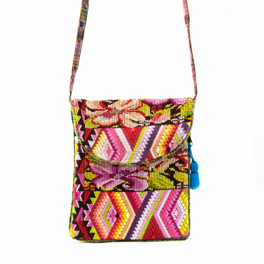 Bandolera de huipil reciclado única - Guatemala