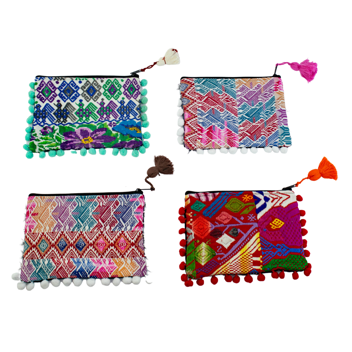 Pom Pom Maya Bag Up-cycled Huipil (Assorted Colors) - Guatemala