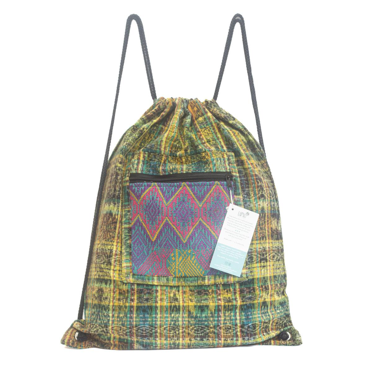 Mochila Salsa Upcycled Corte - Artesanía guatemalteca única